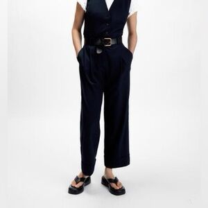 Zara Navy Cuffed Pants